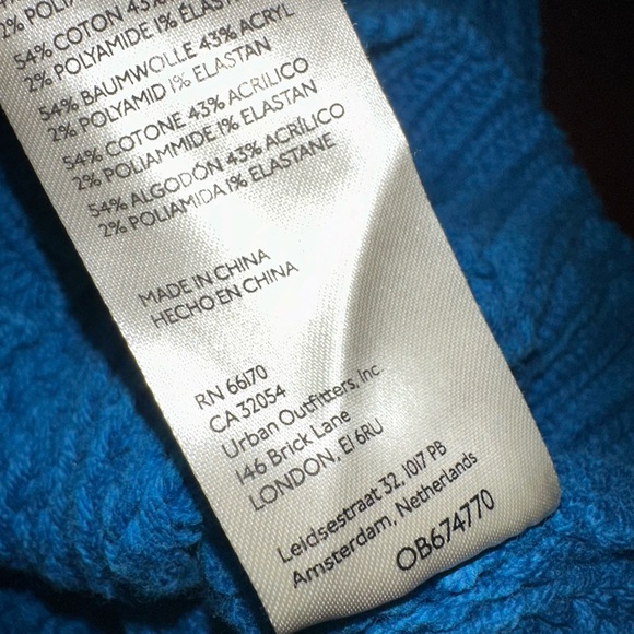 FREE PEOPLE Size M Oversized Sweater Swim Too Deep Mykonos Blue CUSTOMIZED - Picture 8 of 15